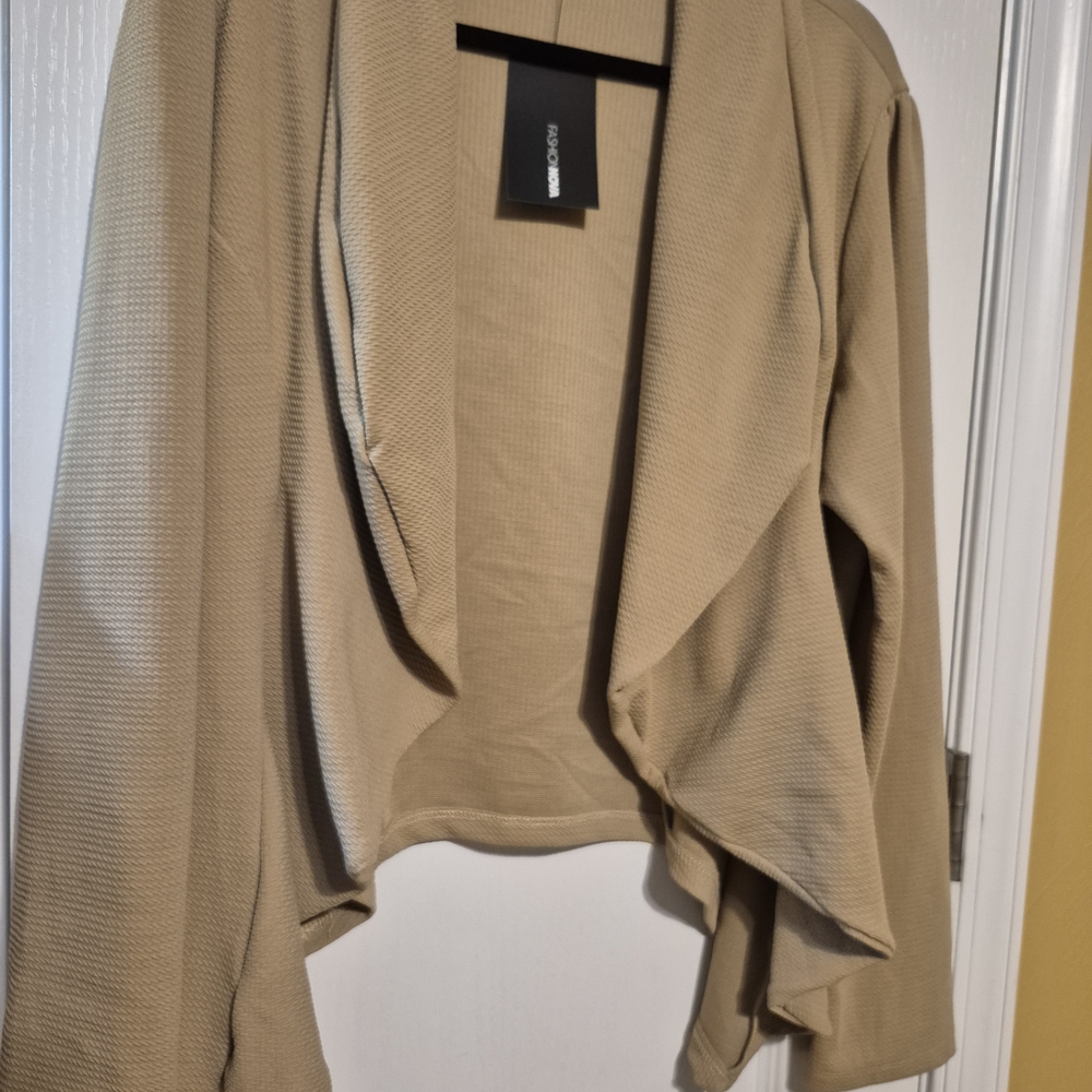 Tan Open Front Blazer